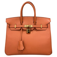 2012 Hermès Birkin 25 Epsom Leather Potiron Top Handle Bag