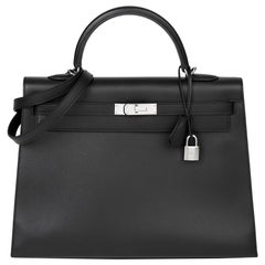 2012 Hermès Black Epsom Leather Kelly 35cm Sellier