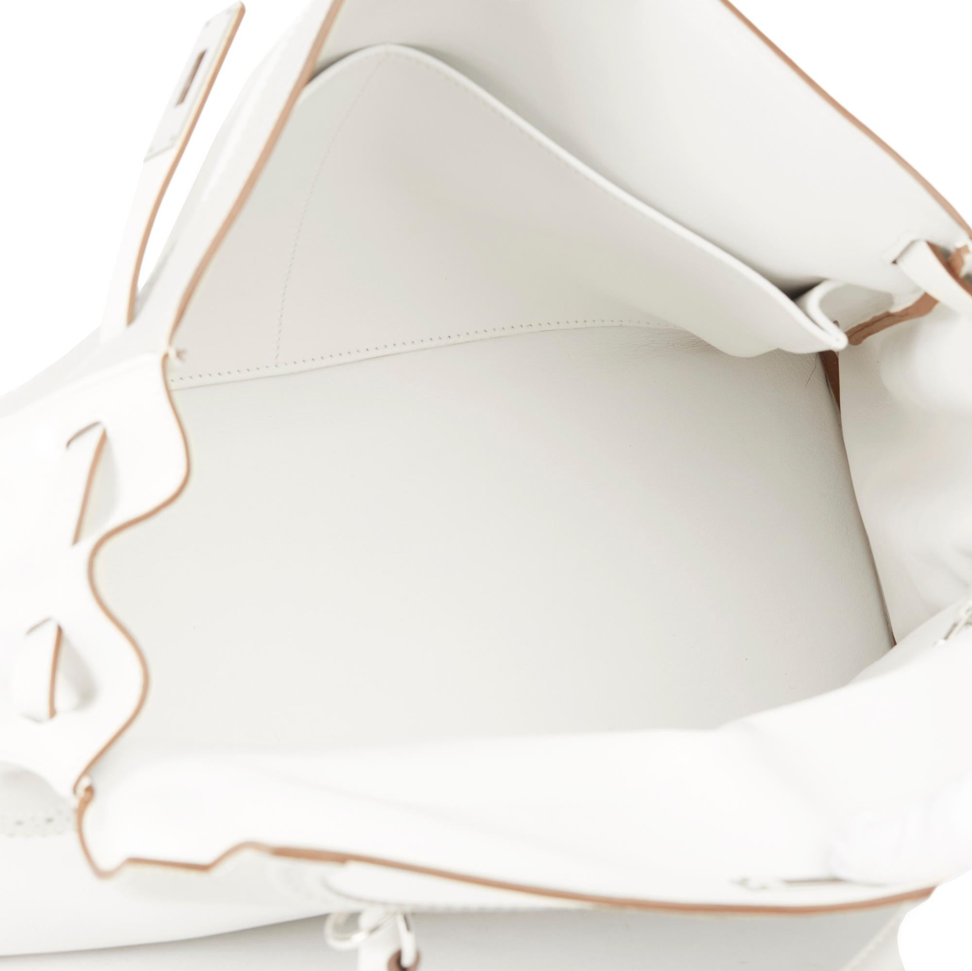 2012 Hermès Blanc & Gris Perle Swift Leather Ghillies Kelly 35cm Retourne 6