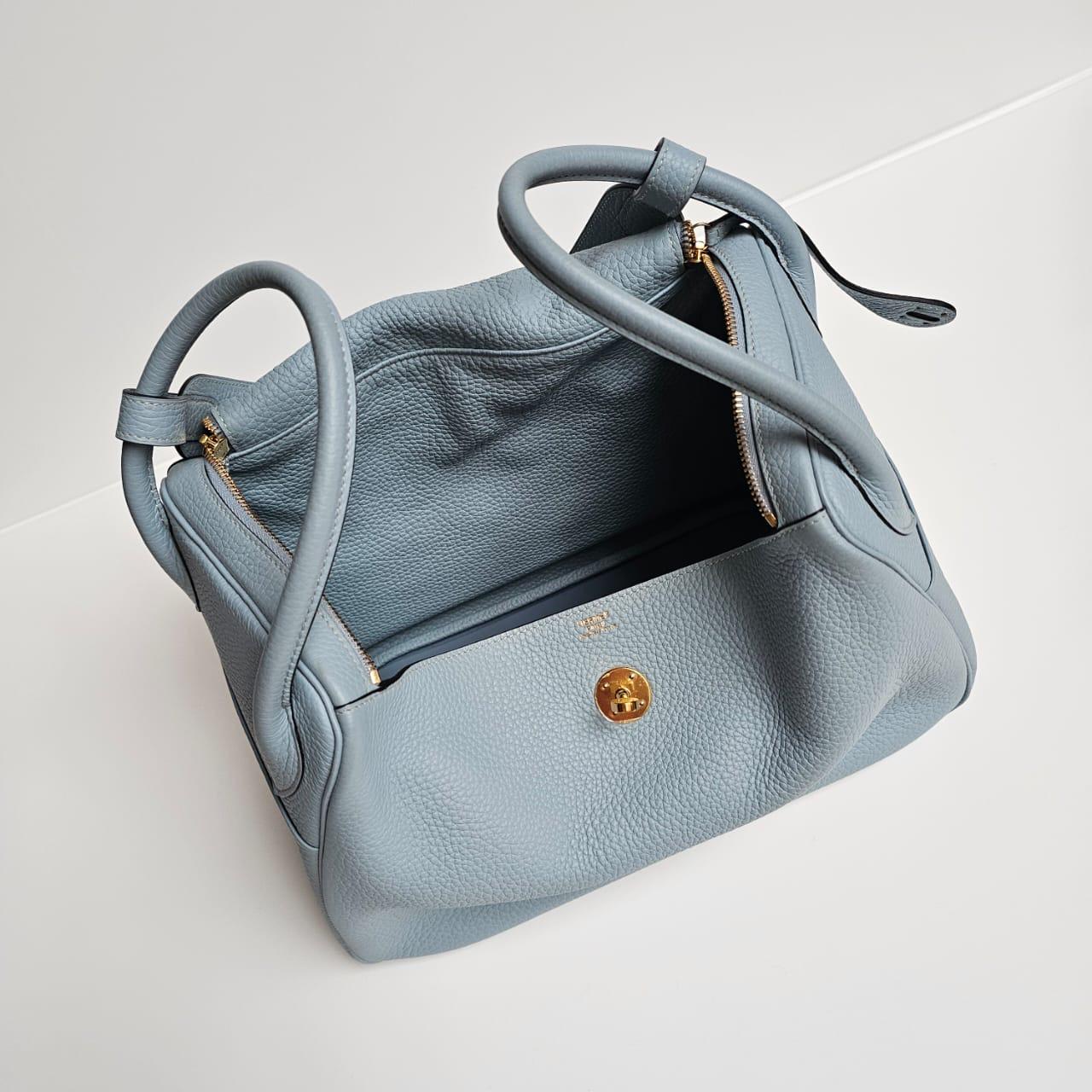2012 Borsa Hermes Blue Ciel Clemence Lindy 34 8