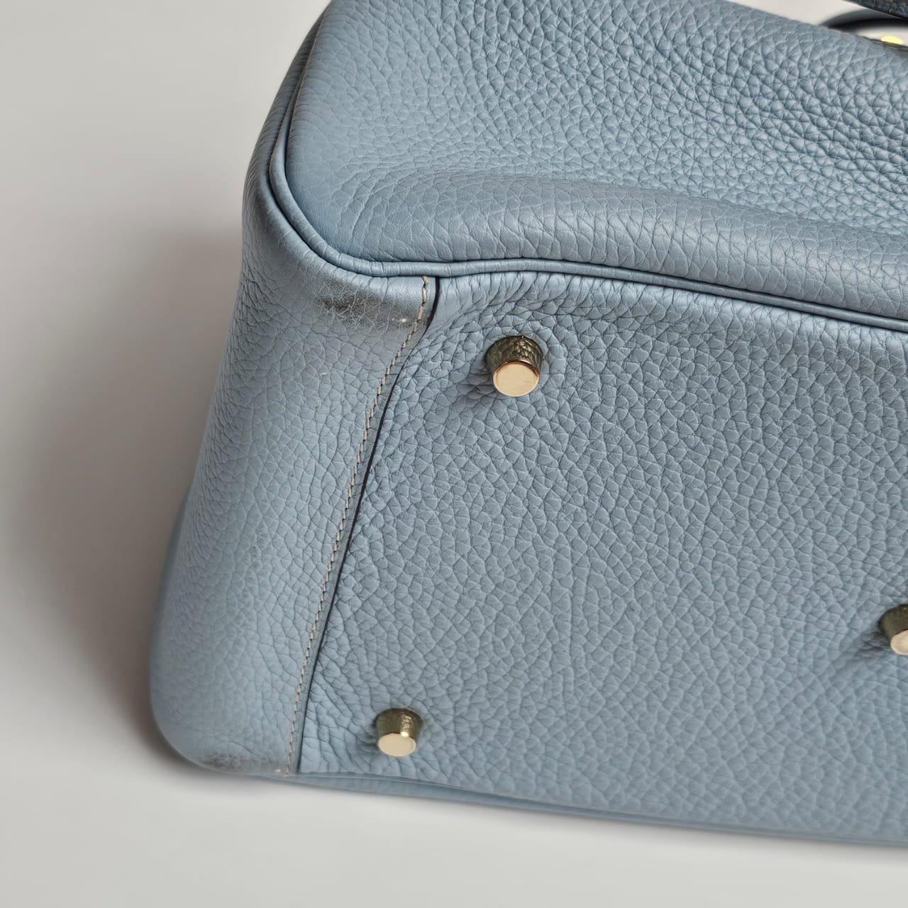 da uomo o donna 2012 Borsa Hermes Blue Ciel Clemence Lindy 34