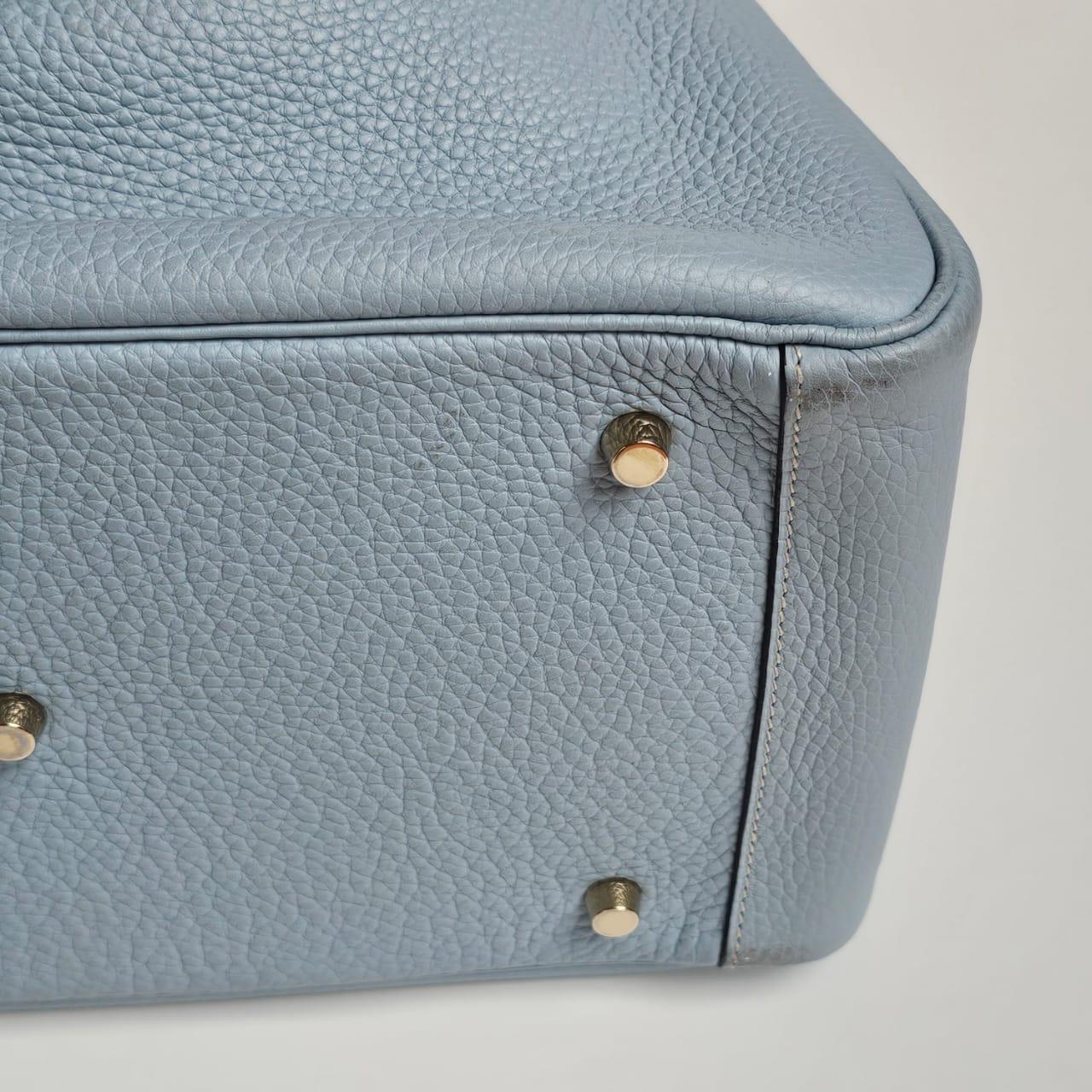 2012 Borsa Hermes Blue Ciel Clemence Lindy 34 1