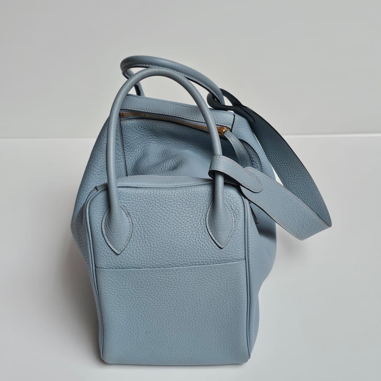 2012 Borsa Hermes Blue Ciel Clemence Lindy 34 2
