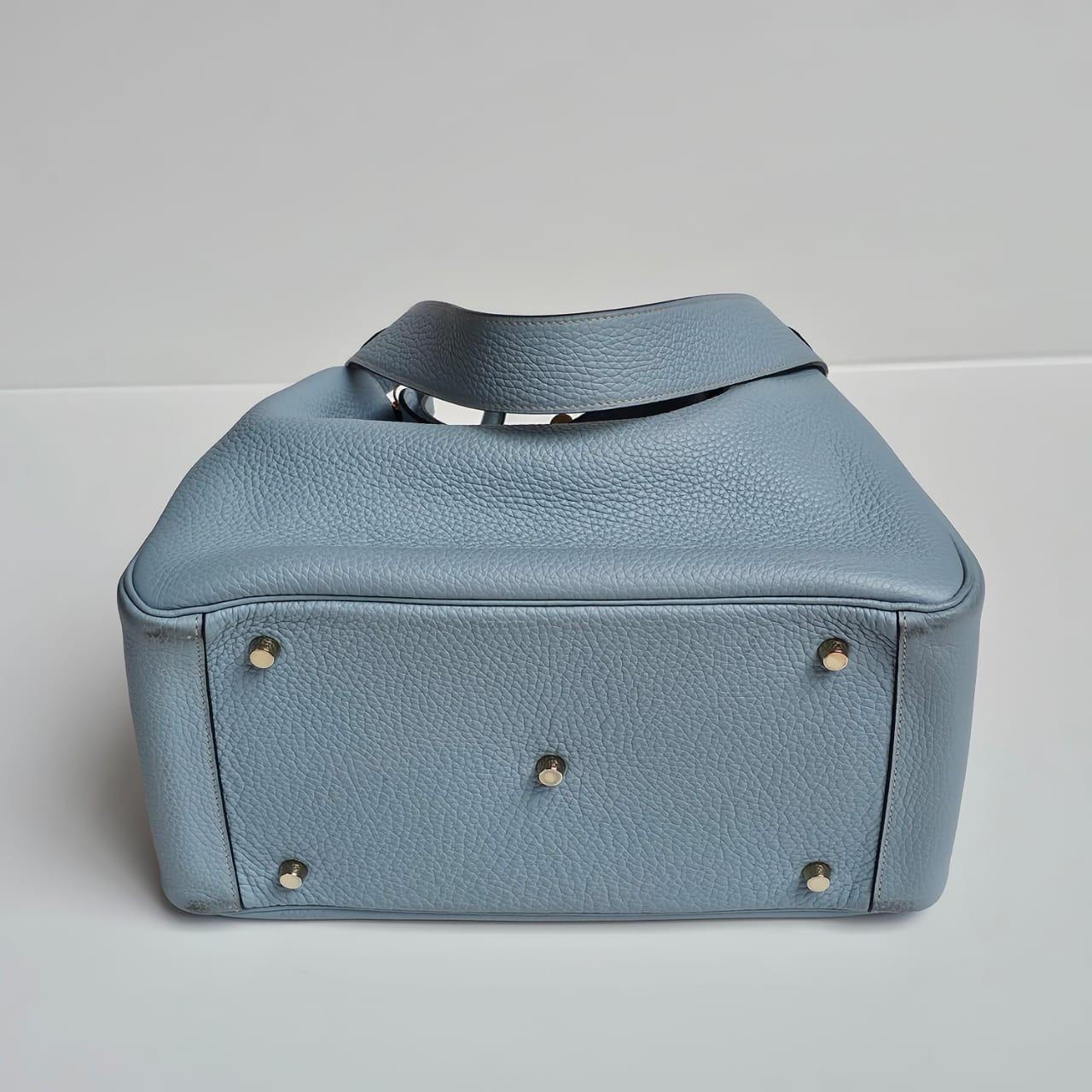 2012 Borsa Hermes Blue Ciel Clemence Lindy 34 3