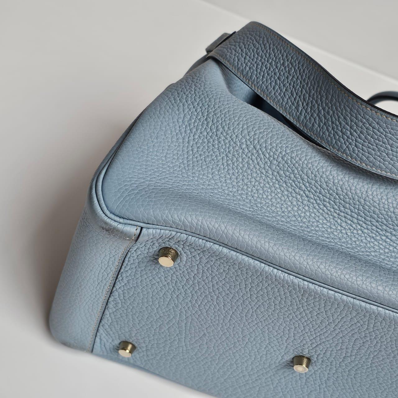 2012 Borsa Hermes Blue Ciel Clemence Lindy 34 4