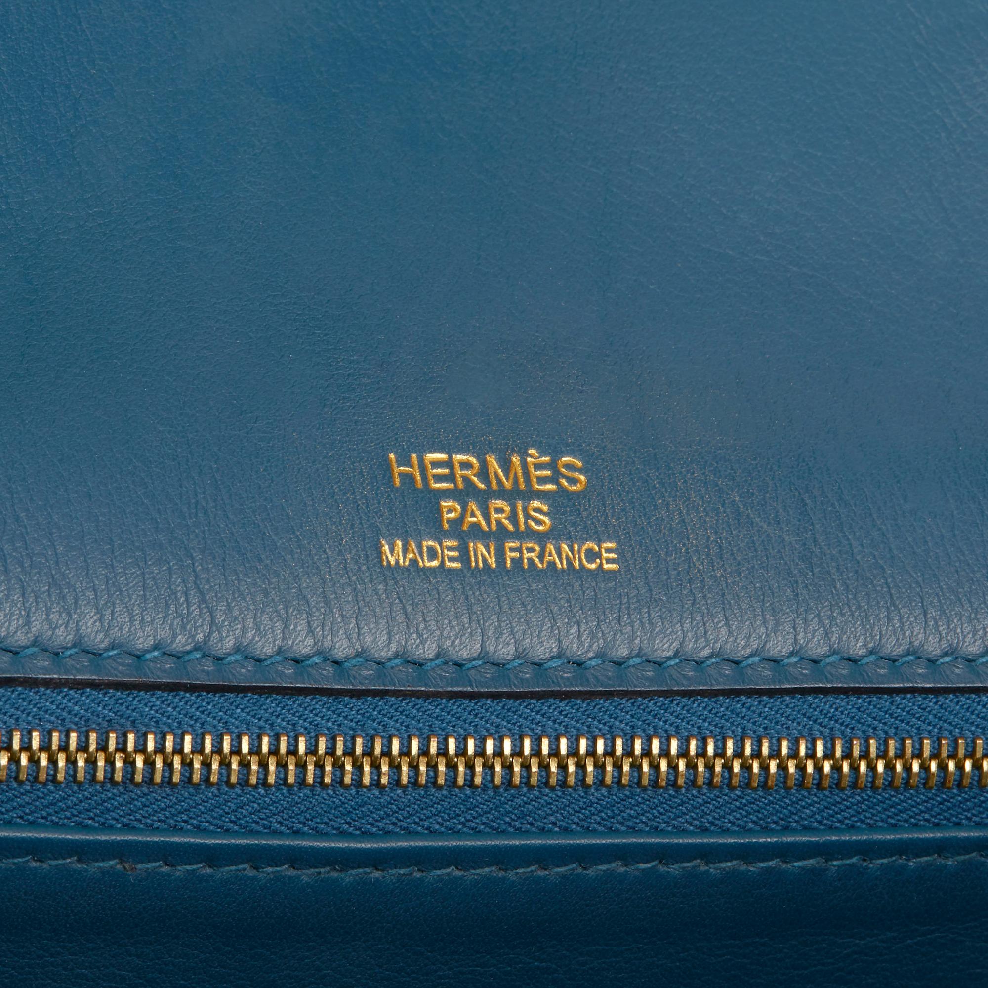 2012 Hermès Blue Thalassa Veau Doblis & Swift Leather Grizzly Birkin 35cm 2
