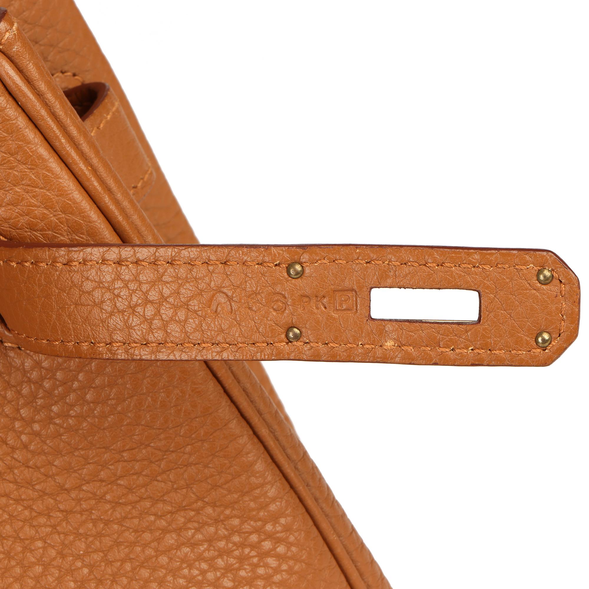2012 Hermes Gold, Marron d'Inde Clemence Leather & Lizard Leather Club Birkin 35 3