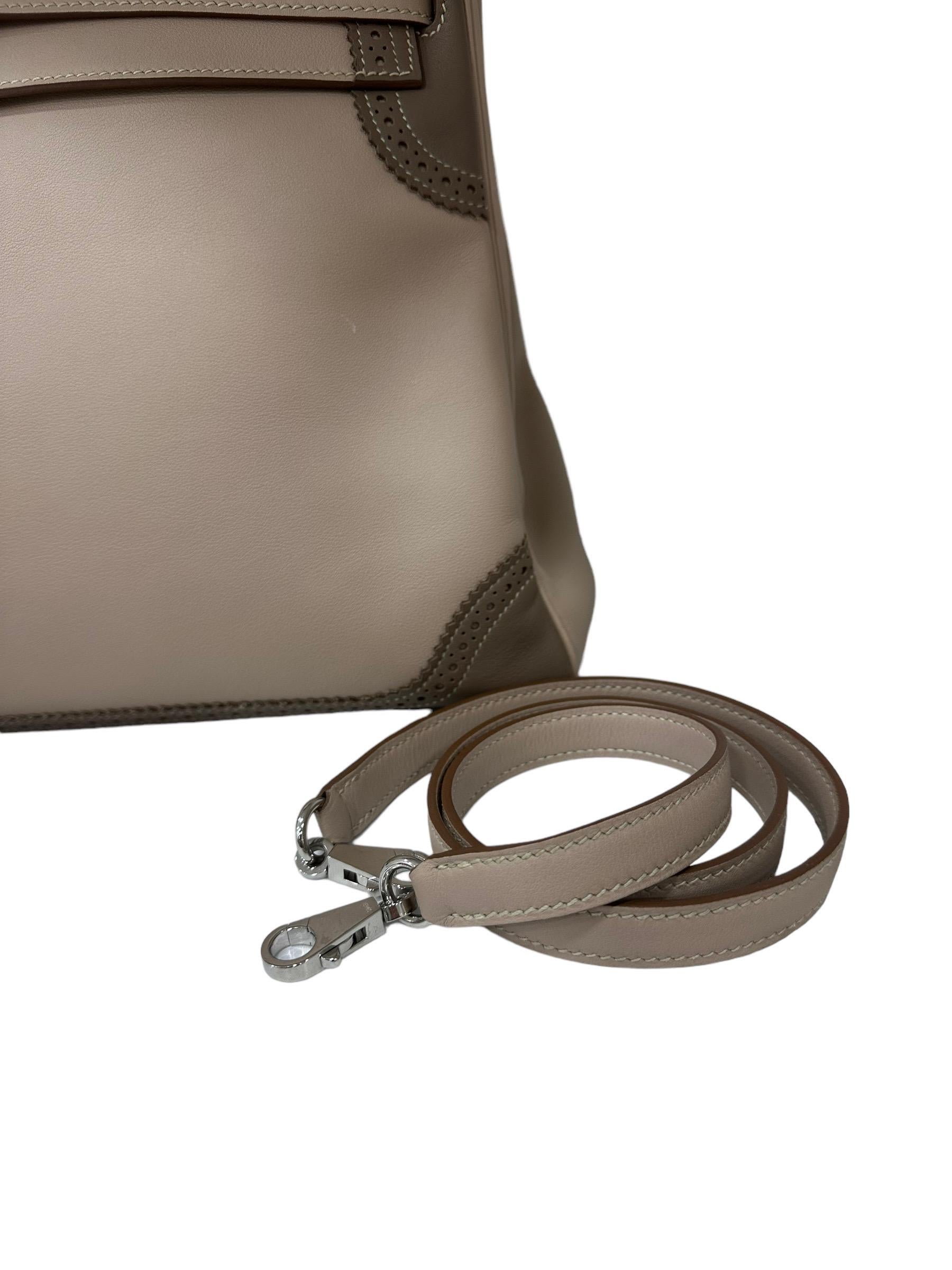 Gray 2012 Hermès Kelly 35 Ghillies Evercalf Craie/Taupe For Sale