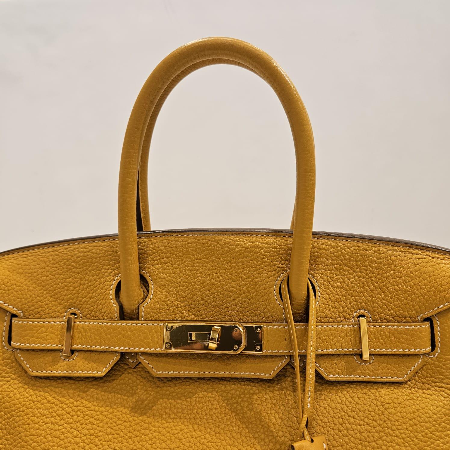 2012 Hermes Moutarde Clemence Birkin 30 Bag For Sale 6