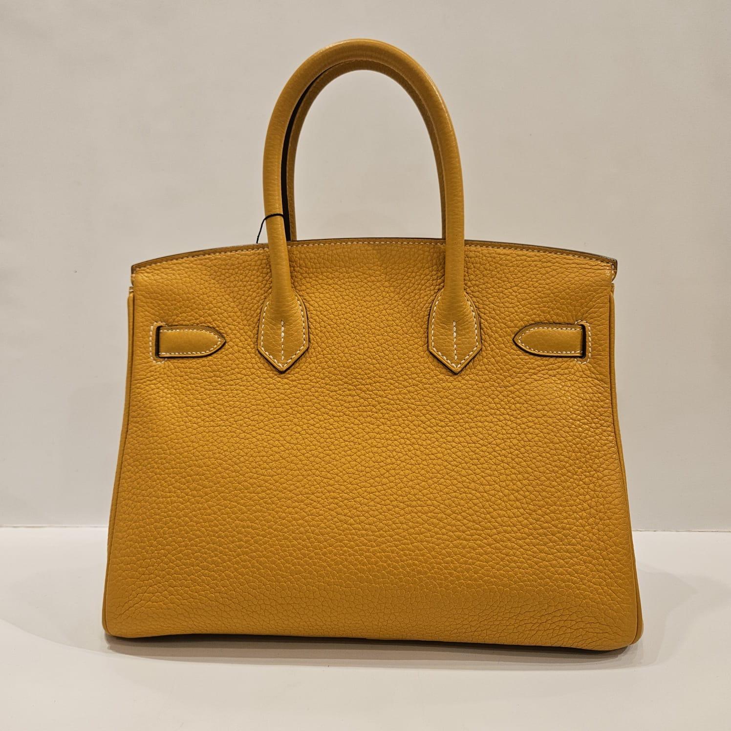 2012 Hermes Moutarde Clemence Birkin 30 Bag For Sale 7