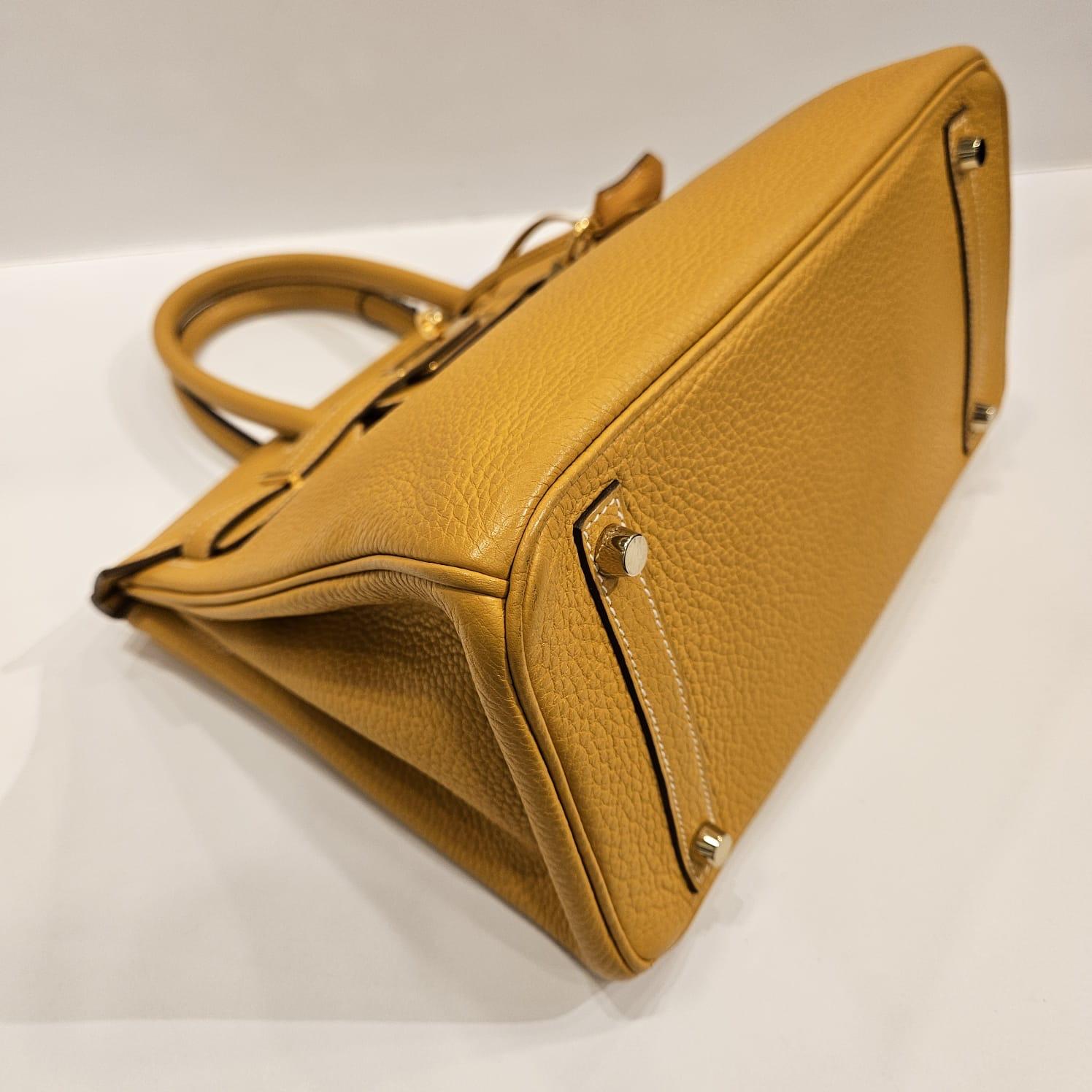 2012 Hermes Moutarde Clemence Birkin 30 Bag For Sale 8