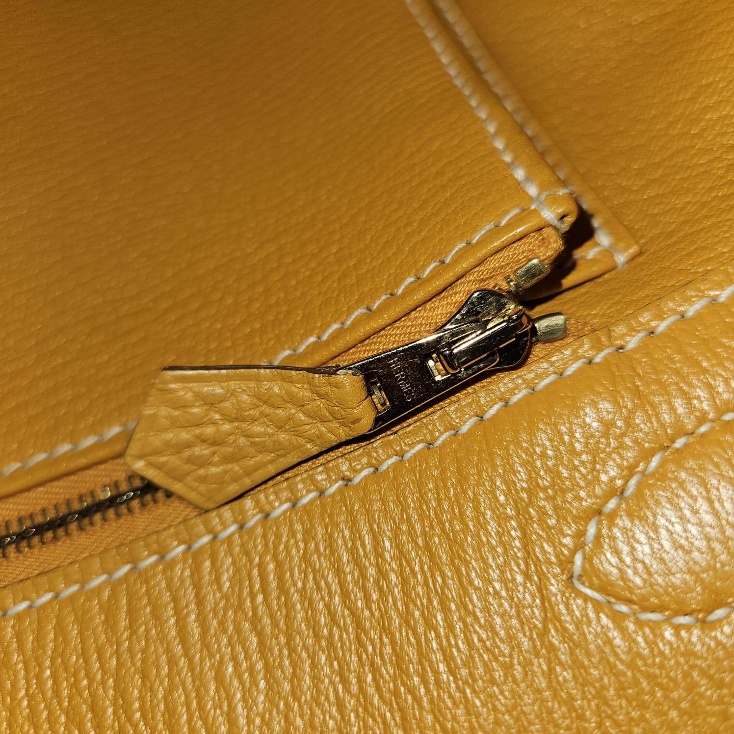 2012 Hermes Moutarde Clemence Birkin 30 Bag For Sale 10