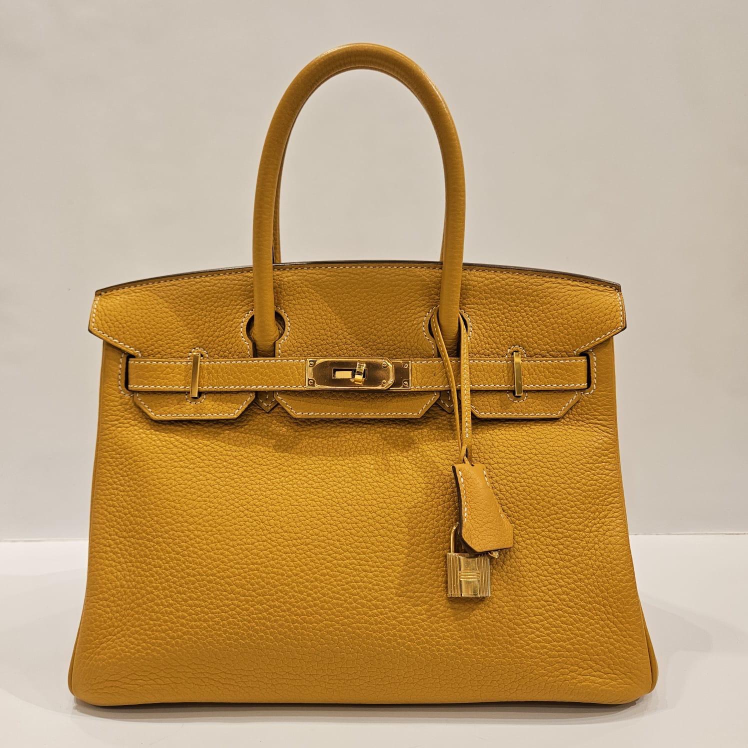 2012 Hermes Moutarde Clemence Birkin 30 Bag For Sale 11