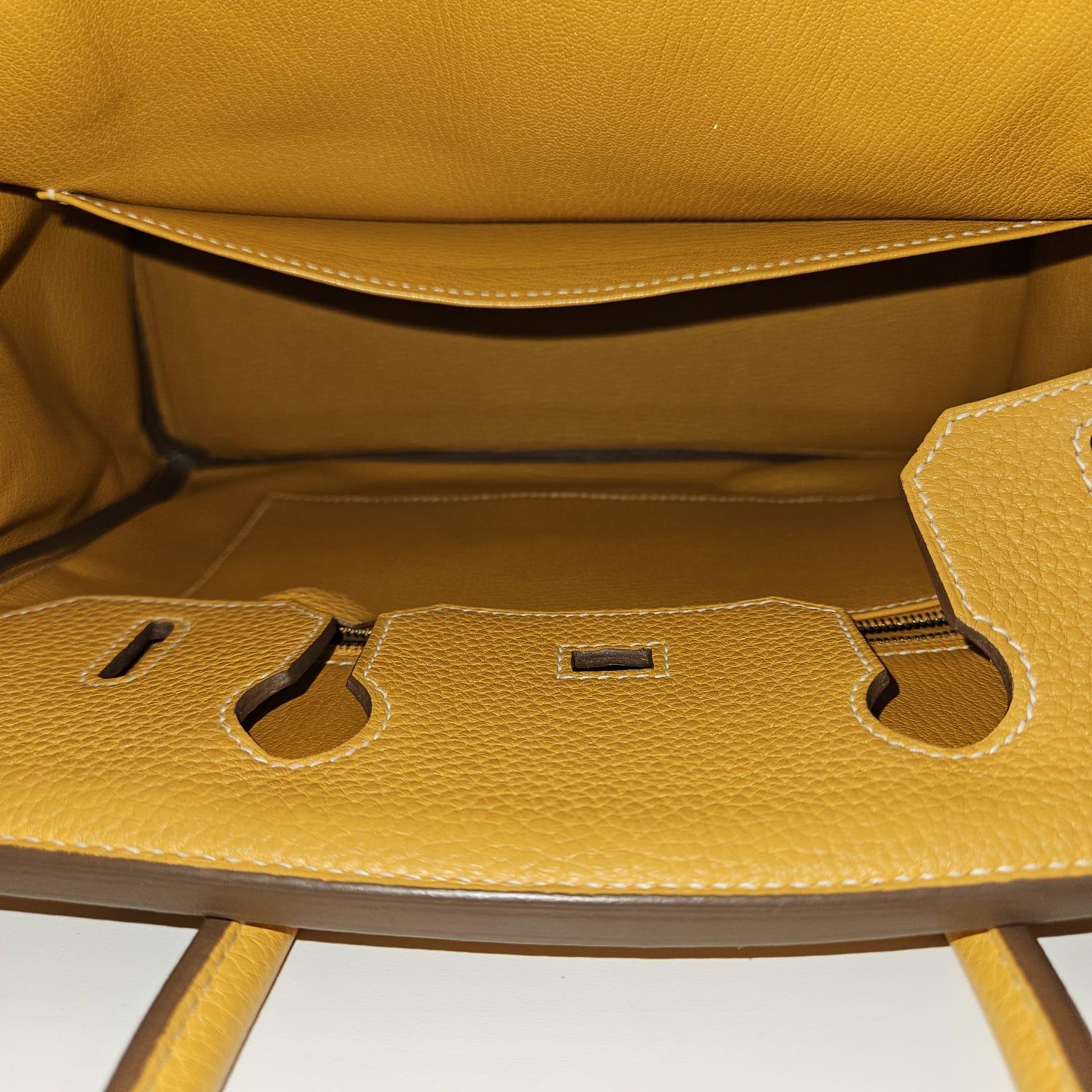Brown 2012 Hermes Moutarde Clemence Birkin 30 Bag For Sale