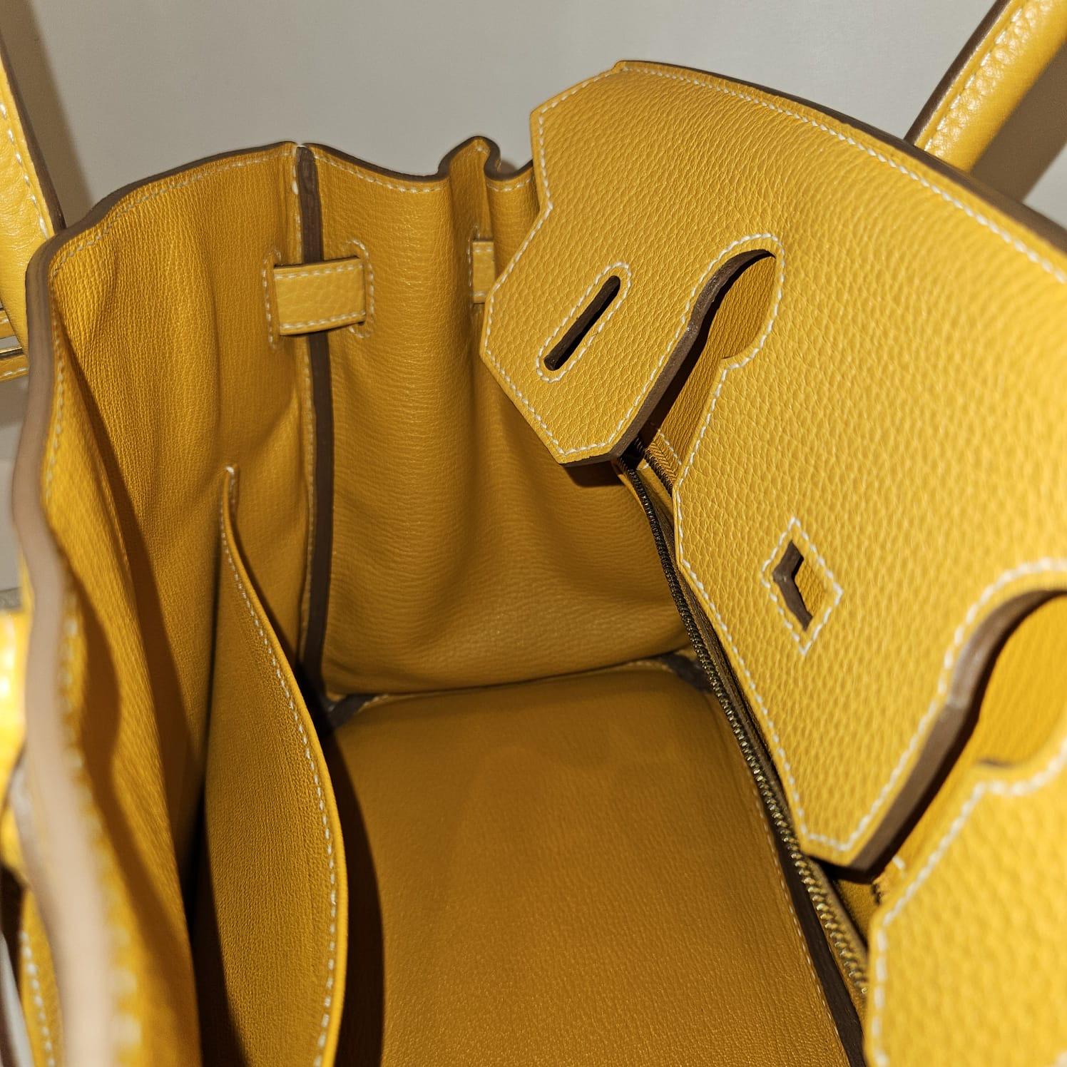 2012 Hermes Moutarde Clemence Birkin 30 Bag In Good Condition For Sale In Jakarta, Daerah Khusus Ibukota Jakarta