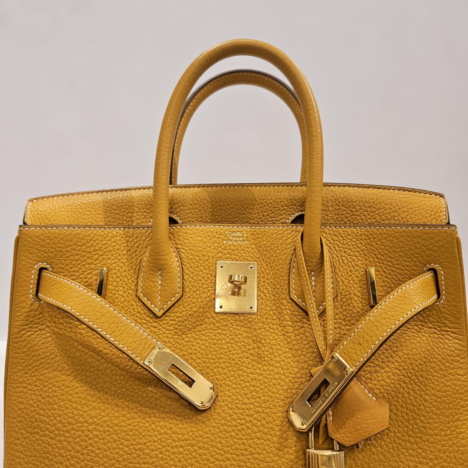 2012 Hermes Moutarde Clemence Birkin 30 Bag For Sale 3