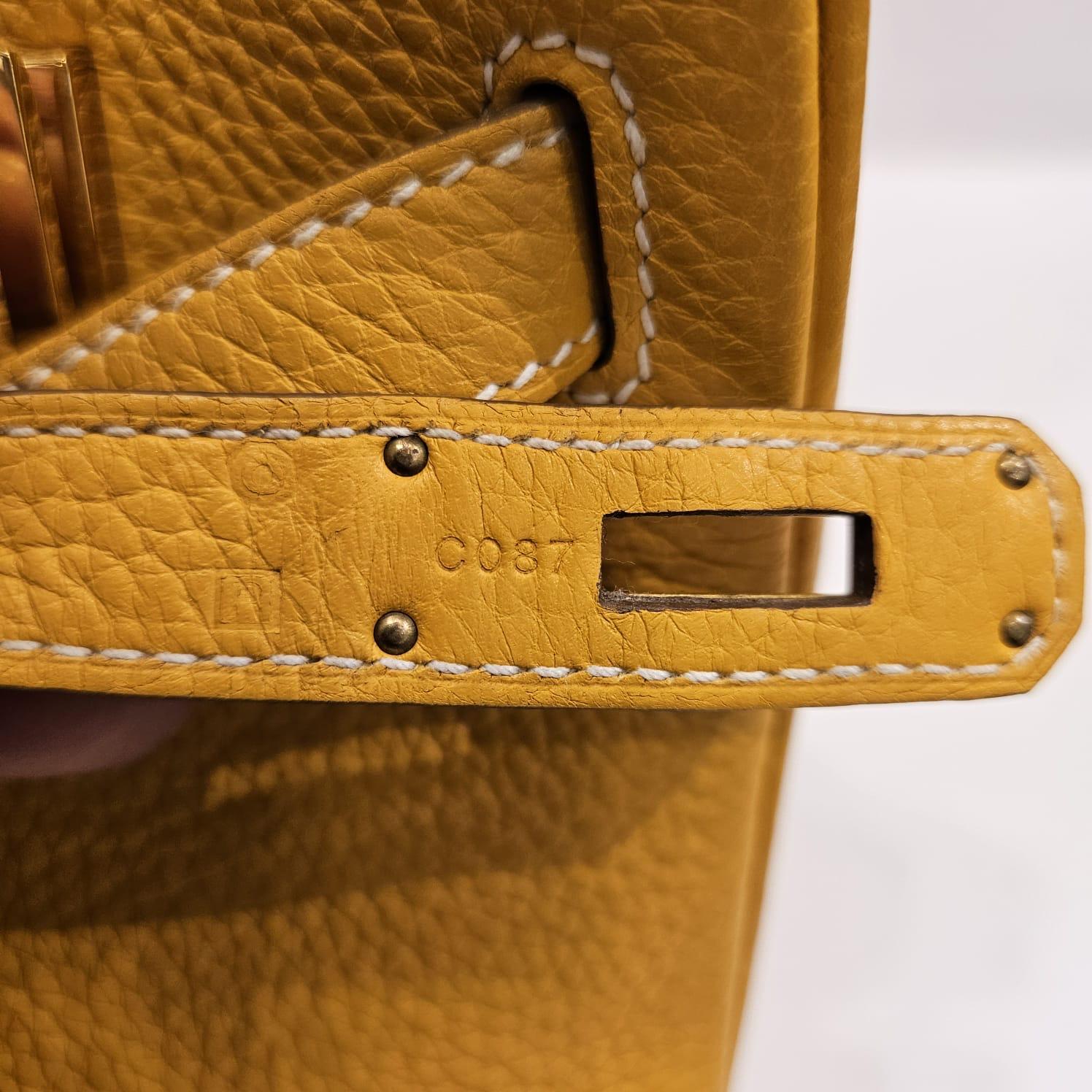 2012 Hermes Moutarde Clemence Birkin 30 Bag For Sale 4