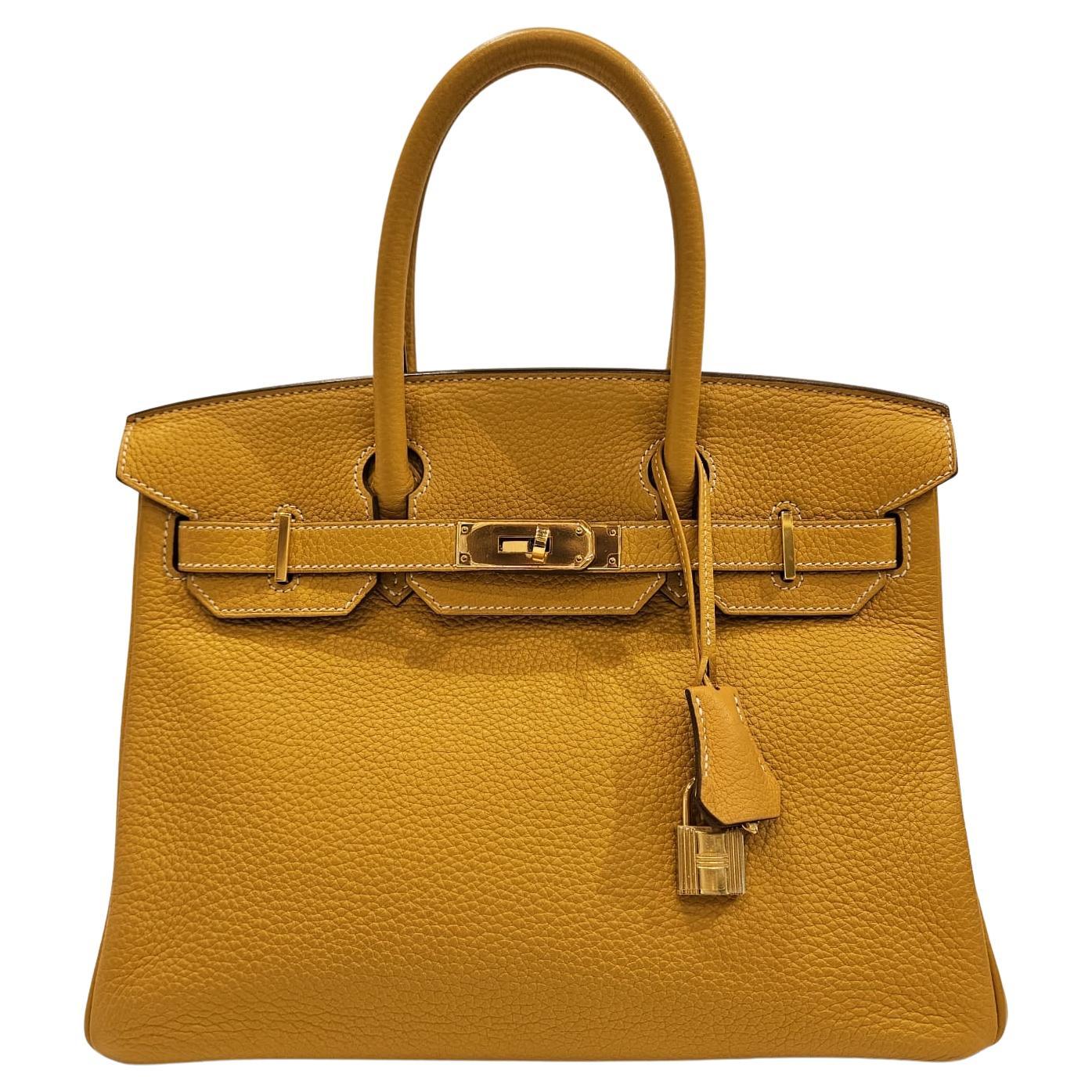 2012 Hermes Moutarde Clemence Birkin 30 Bag For Sale