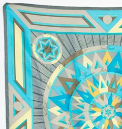 2012 Hermes Multicolour La rose des vents by J Metz Silk Scarf