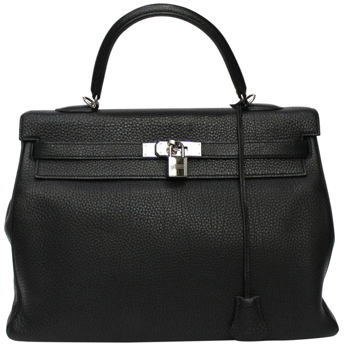 2012 Hermès Noir Leather Kelly Bag