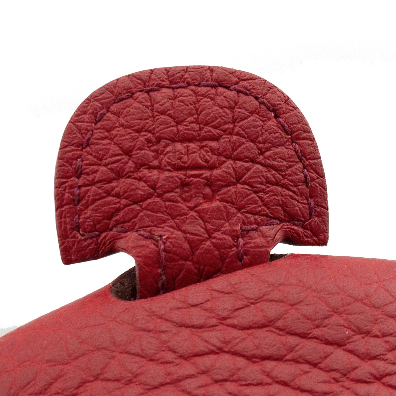 2012 Hermès Red Clemence PM III Evelyne Bag 1