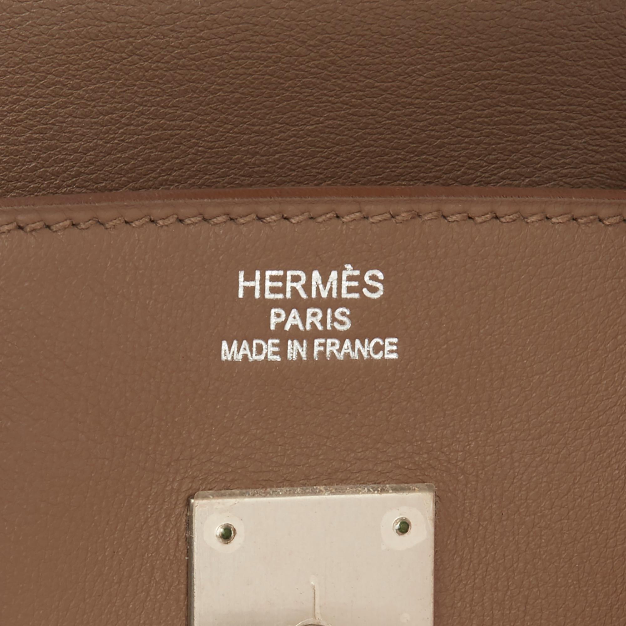 2012 Hermes Rose Jaipur Clemence Leather, Etoupe & Argile Swift Leather Cascade  1