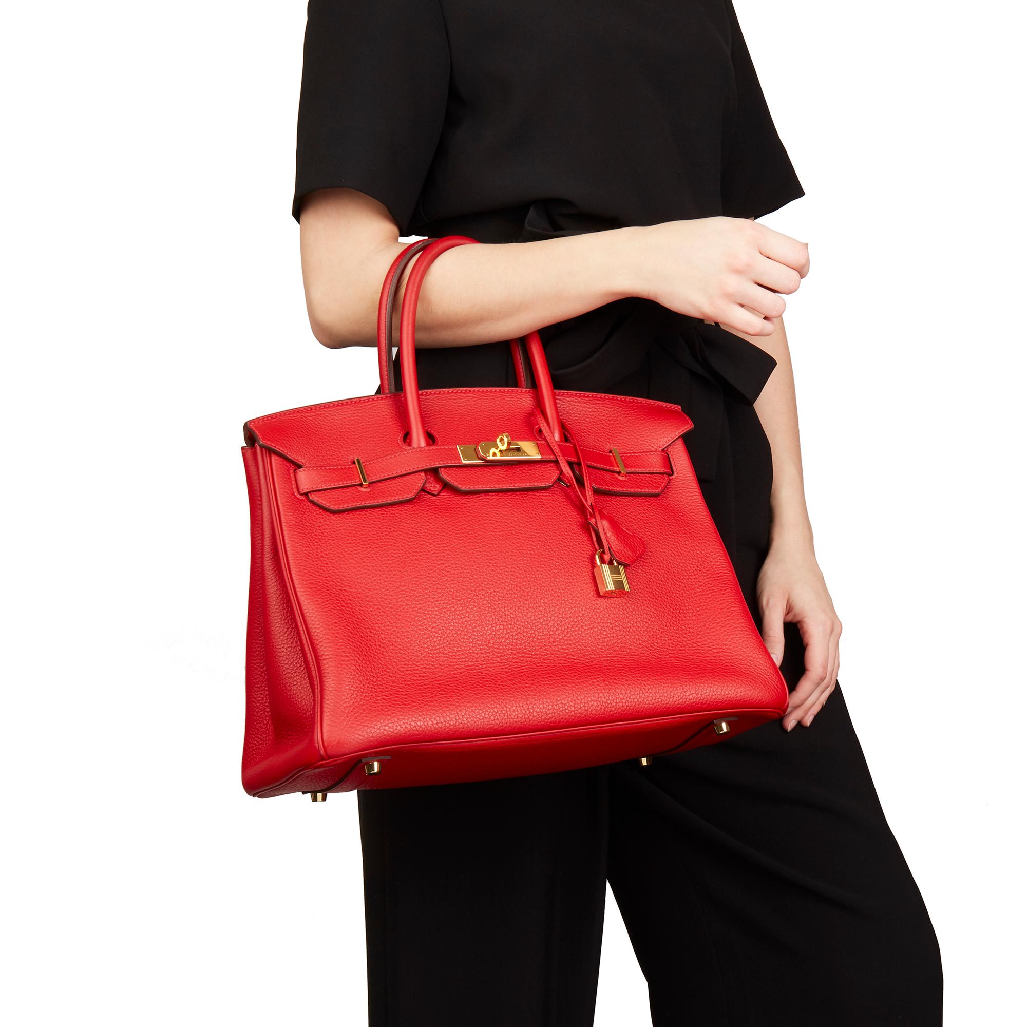 2012 Hermes Rouge Casaque Togo Leather Birkin 35cm 6