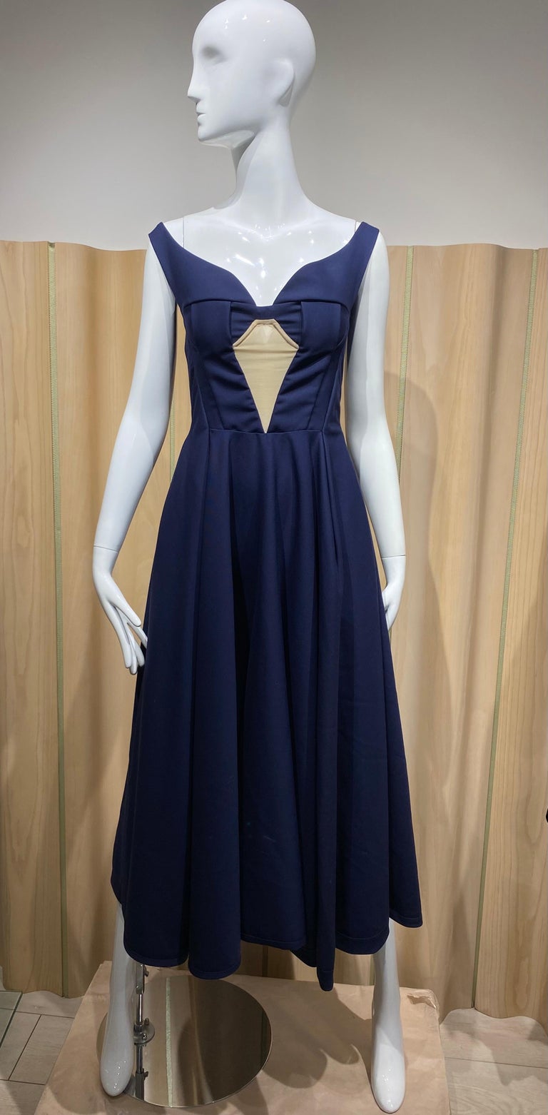 simons evening dresses 2012 Jil Sander By Raf Simons Navy Blue Cocktial Dress