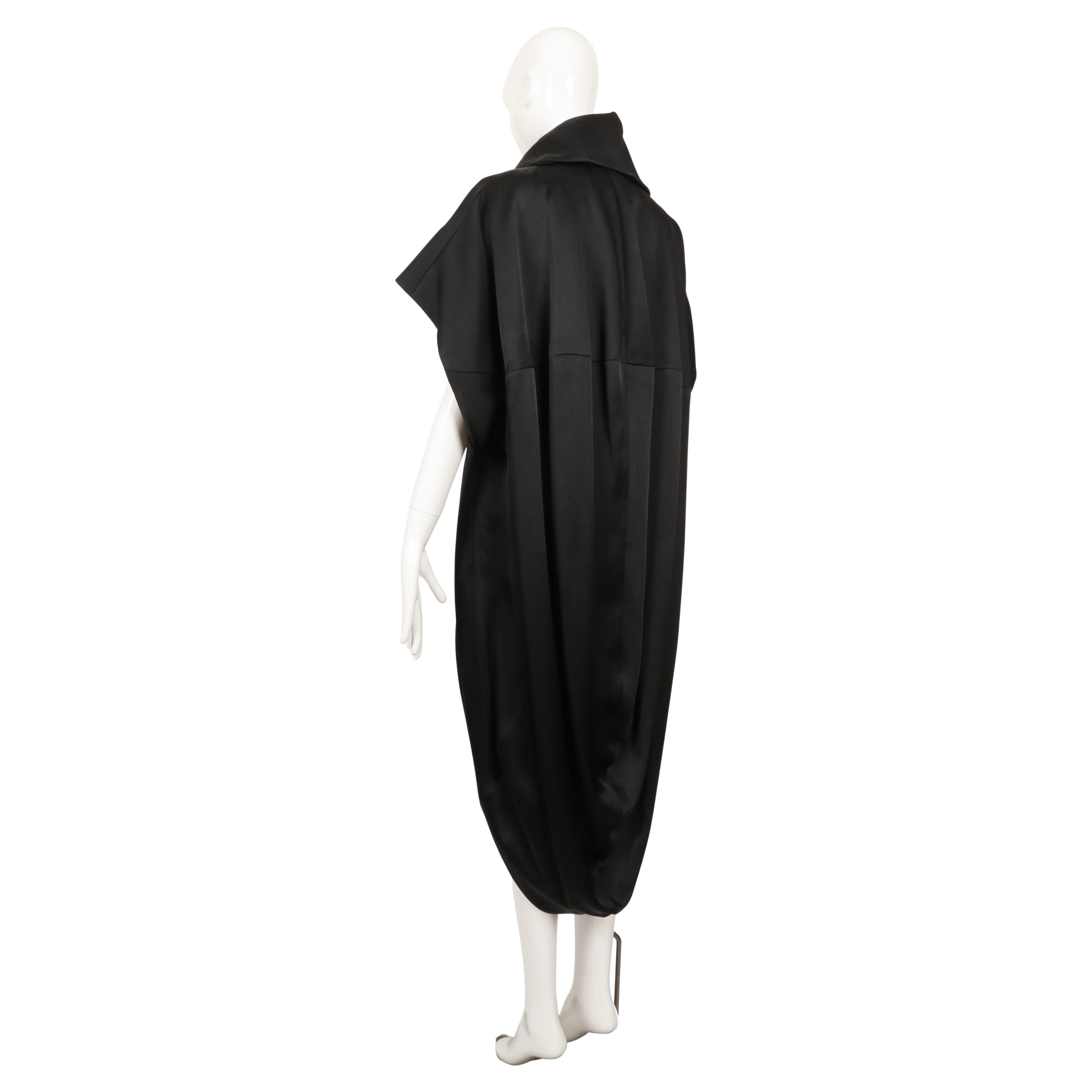 2012 JOHN GALLIANO black draped dress coat RUNWAY en vente 5