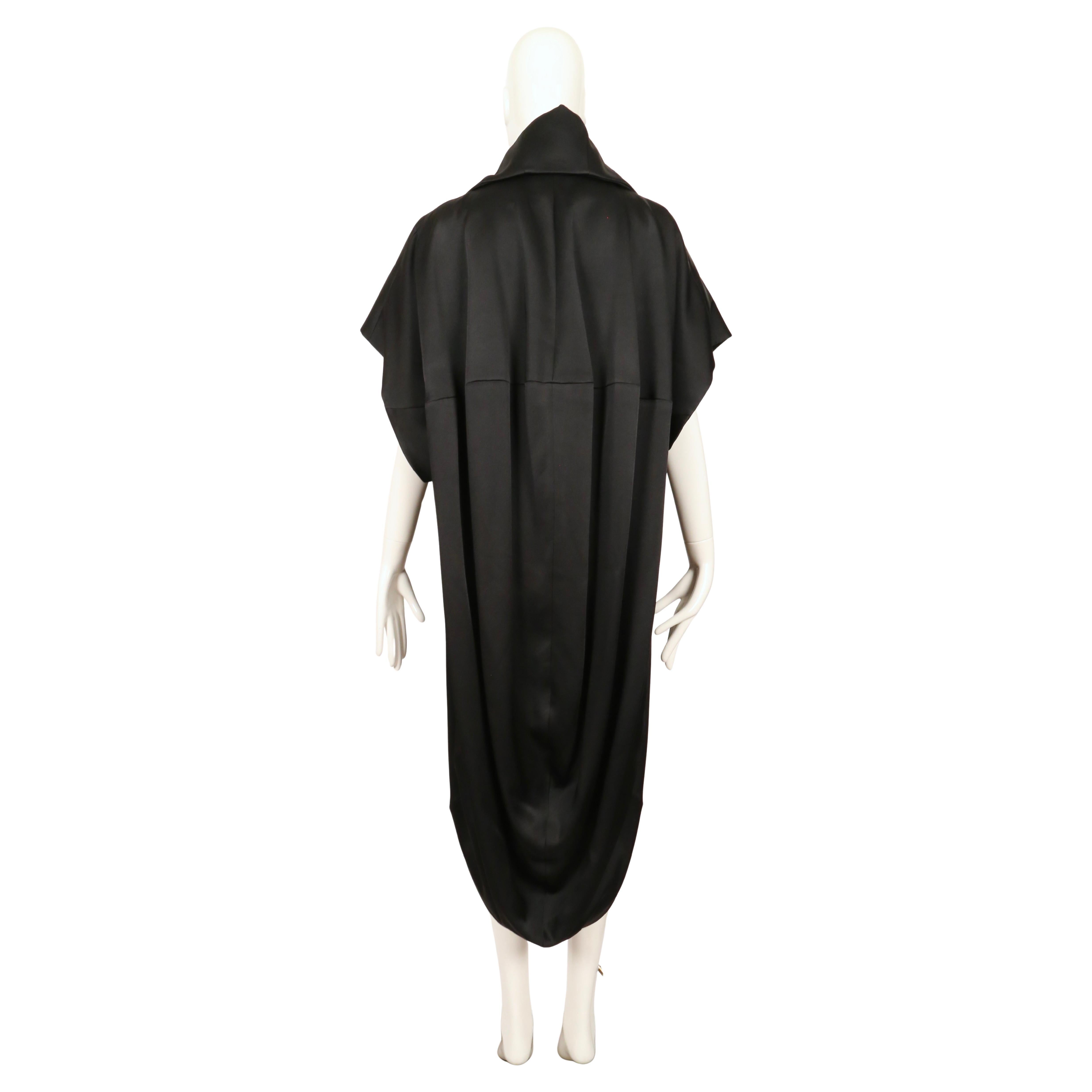 2012 JOHN GALLIANO black draped dress coat RUNWAY en vente 6