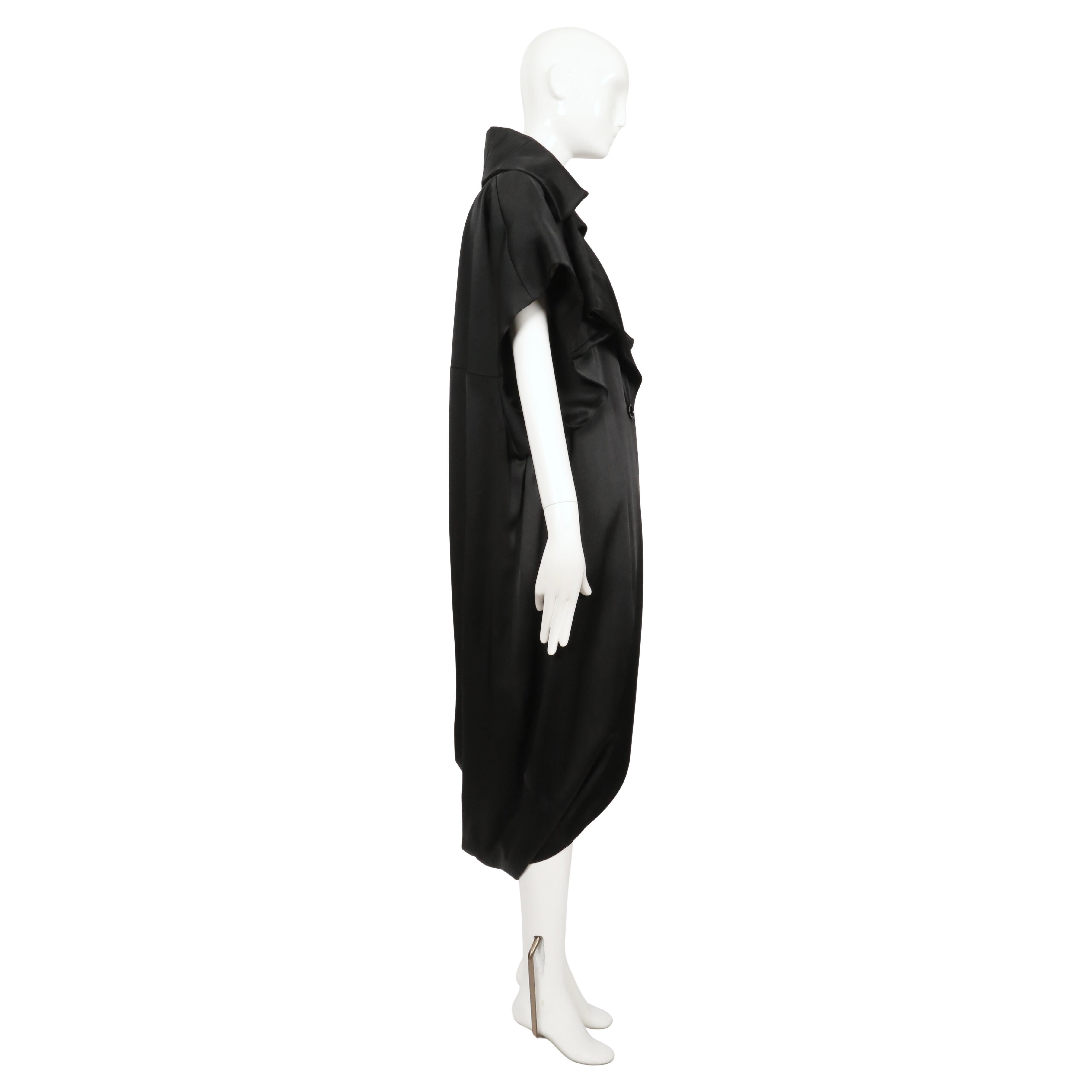2012 JOHN GALLIANO black draped dress coat RUNWAY Bon état - En vente à San Fransisco, CA