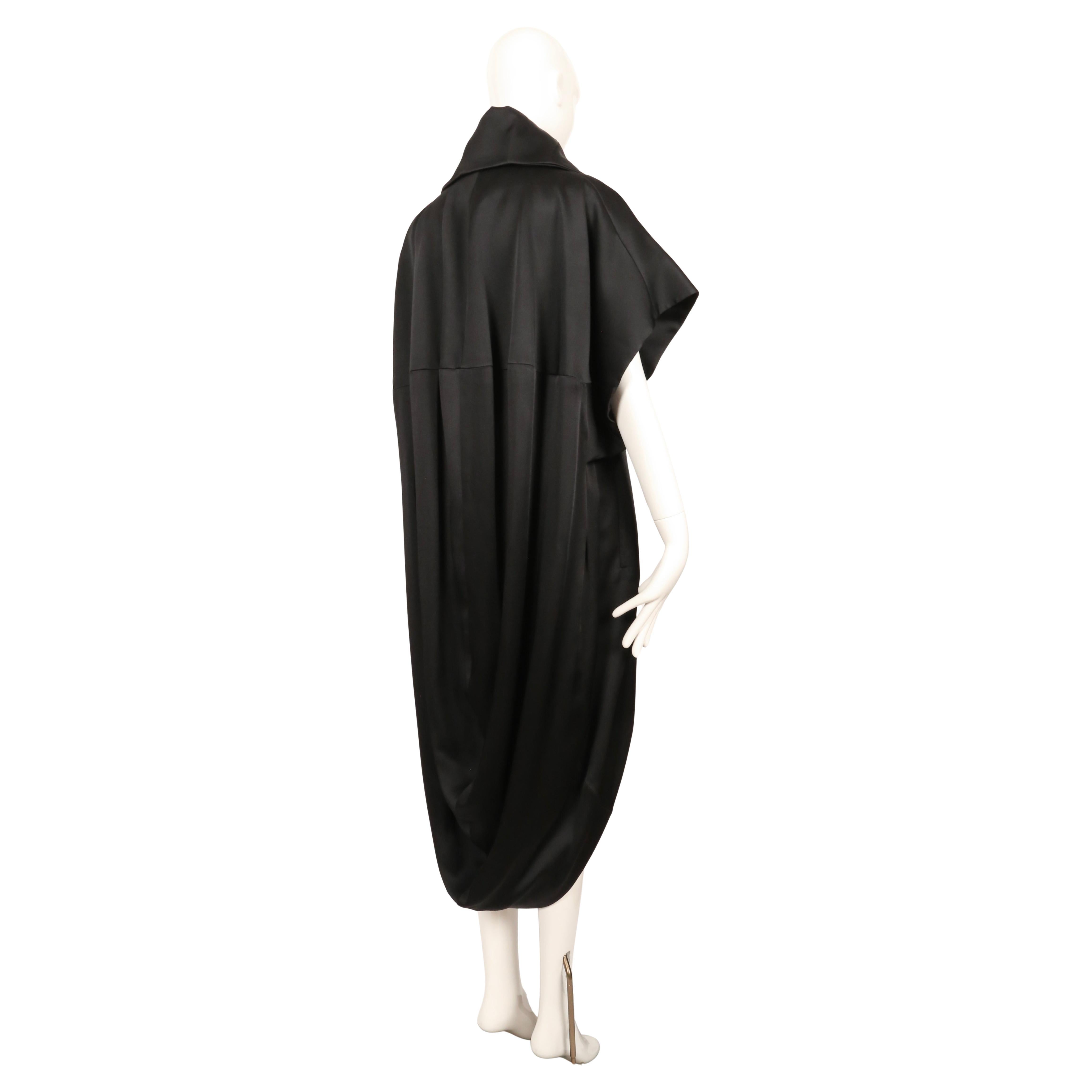 2012 JOHN GALLIANO black draped dress coat RUNWAY en vente 1