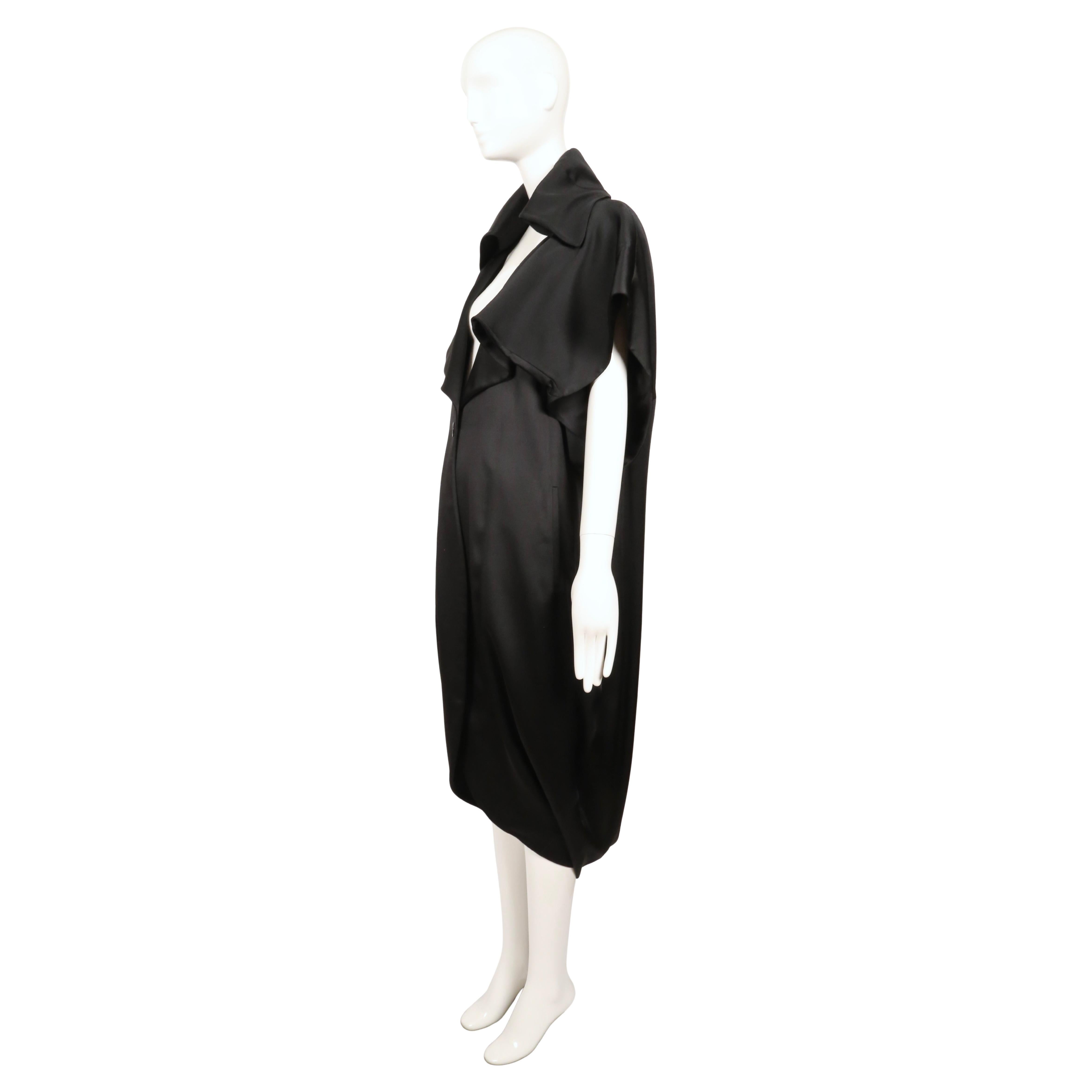 2012 JOHN GALLIANO black draped dress coat RUNWAY en vente 2