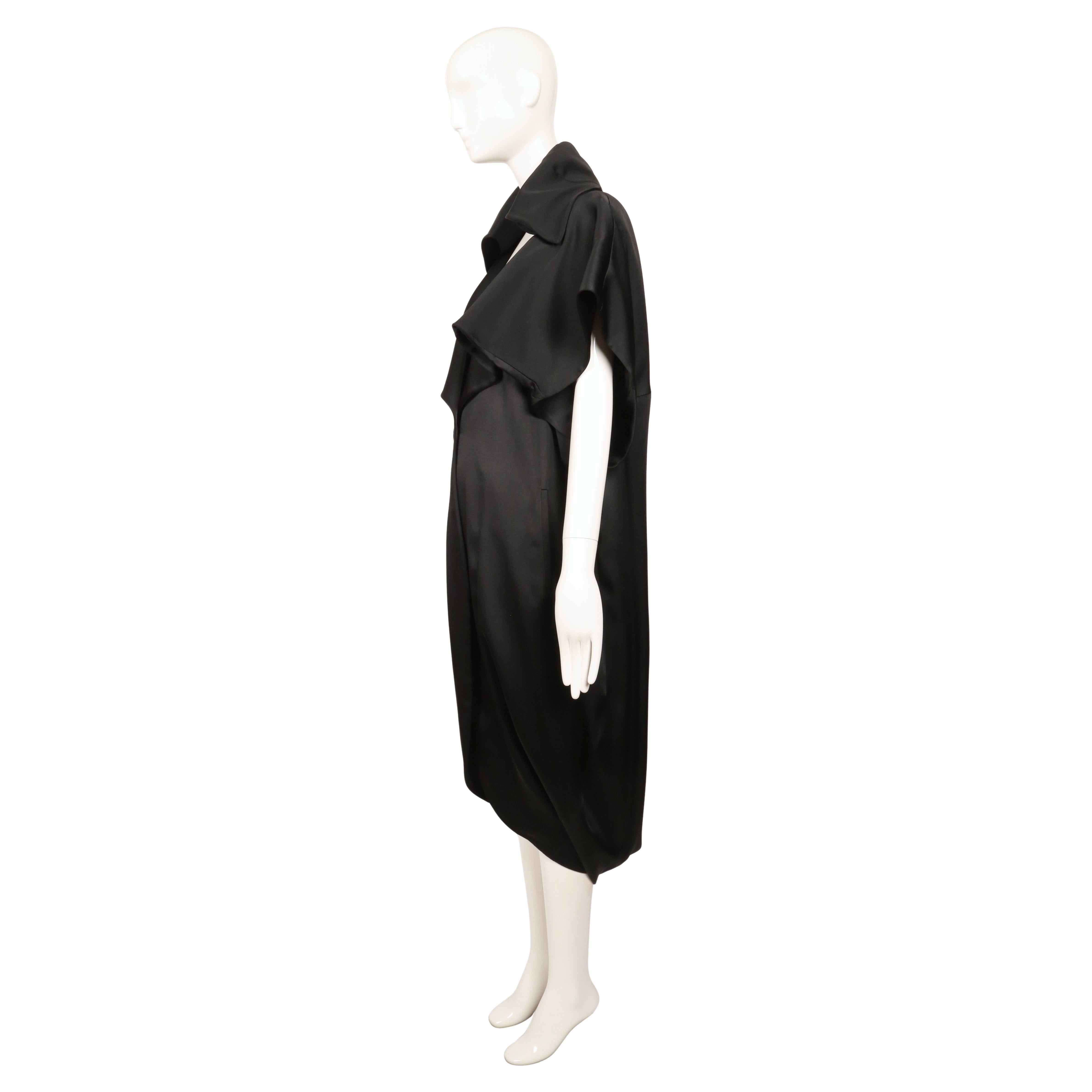 2012 JOHN GALLIANO black draped dress coat RUNWAY en vente 3