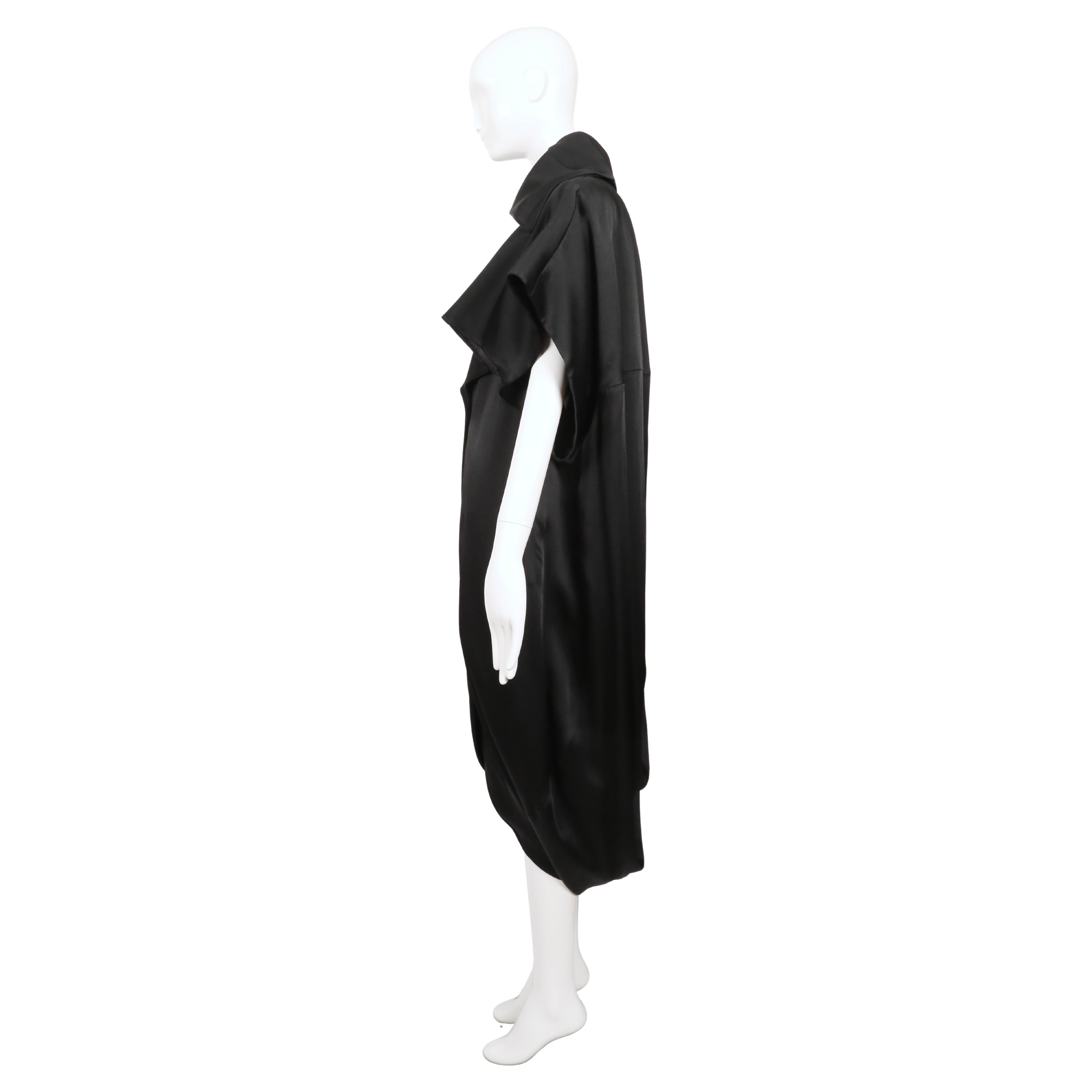 2012 JOHN GALLIANO black draped dress coat RUNWAY en vente 4
