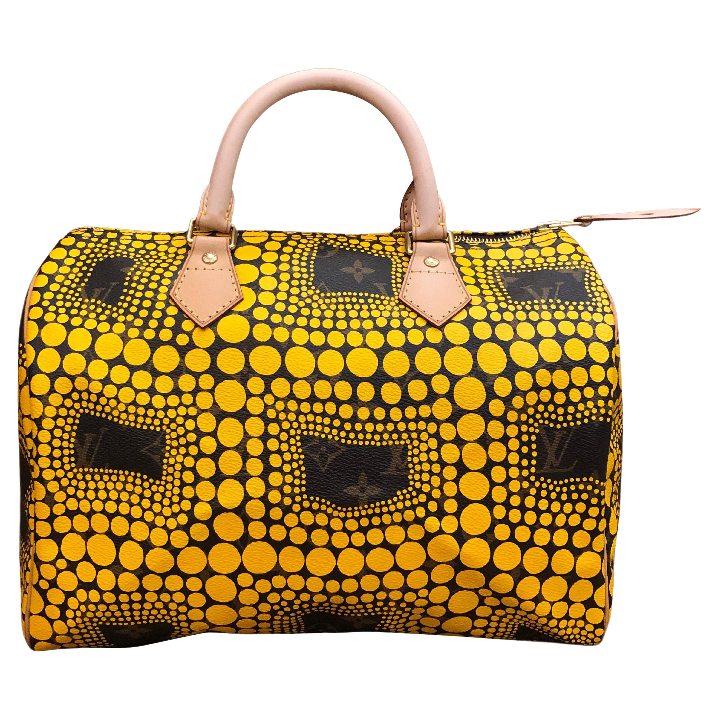 2012 LOUIS VUITTON Limitierte Auflage Yayoi Kusama Monogramm Speedy Townes Gelb