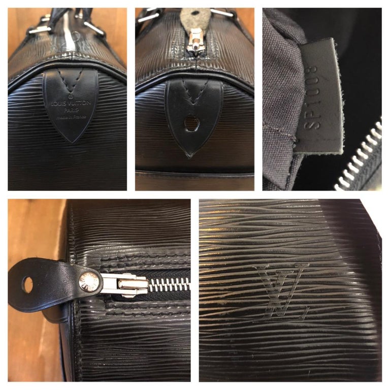 2008 LOUIS VUITTON Black Epi Leather Speedy 30 Handbag