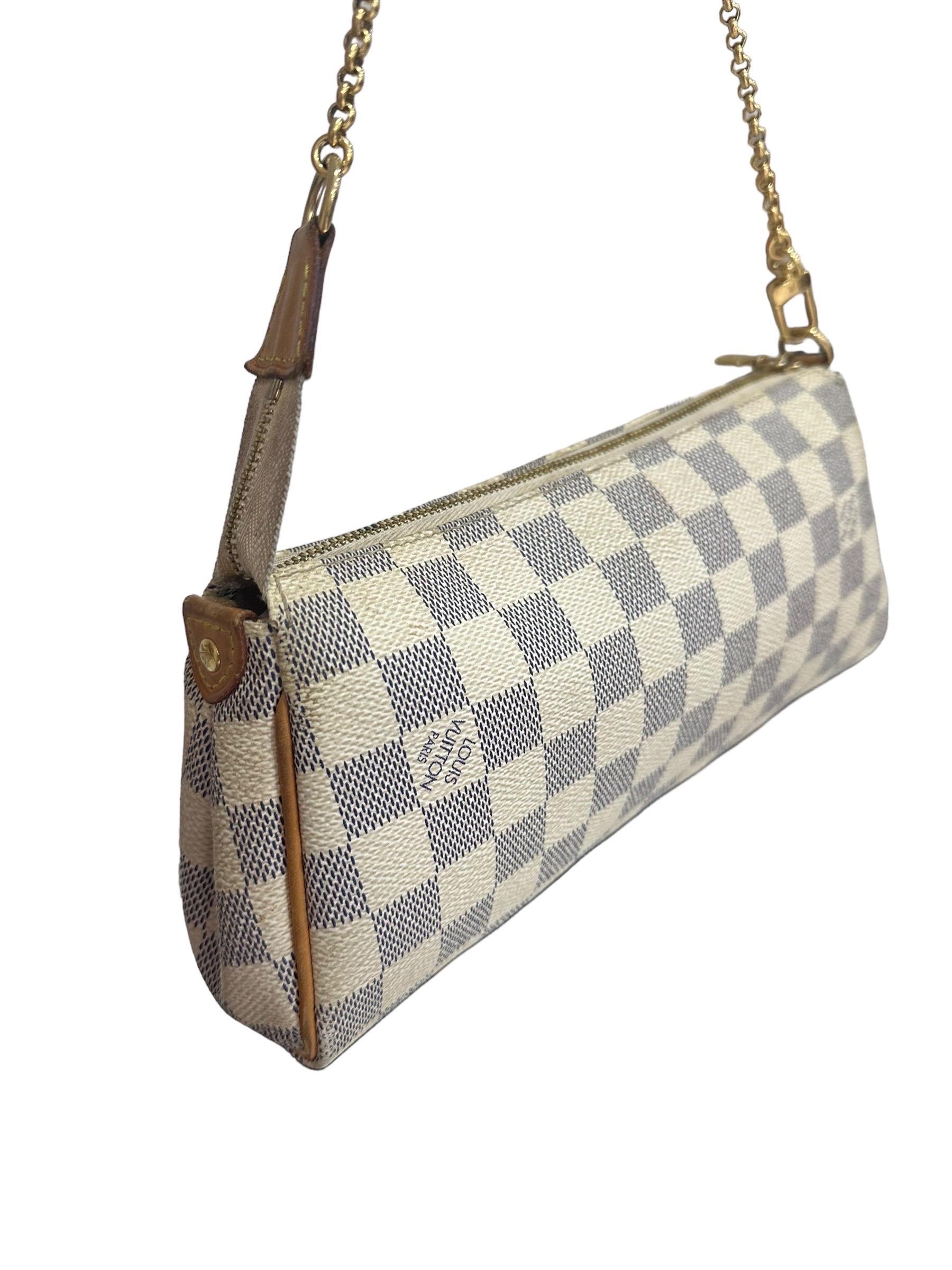 2012 Louis Vuitton Pochette Eva Damier Azur Borsa tracolla For Sale 3