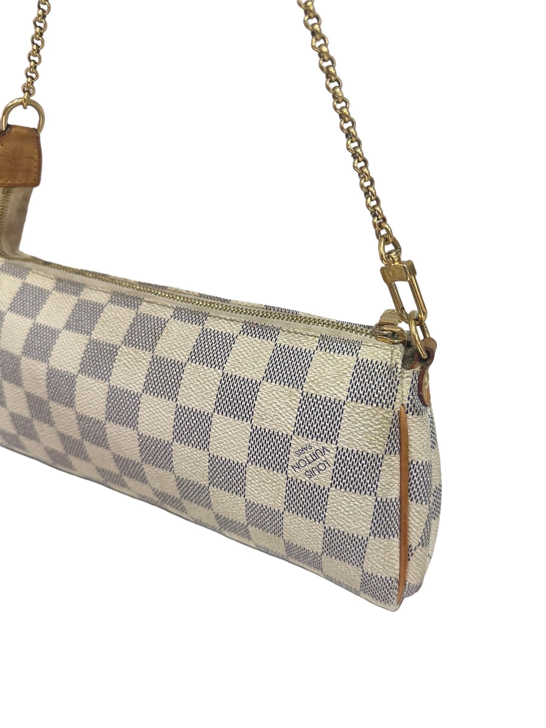 2012 Louis Vuitton Pochette Eva Damier Azur Borsa tracolla For Sale 4