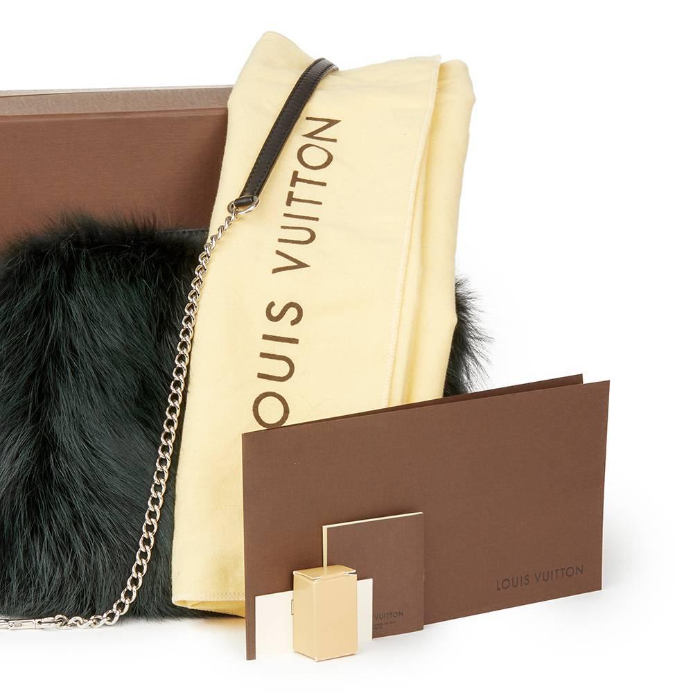 2012 Louis Vuitton Vert Fonce Fox Fur & Lambskin Pochette Chaine Renard 4