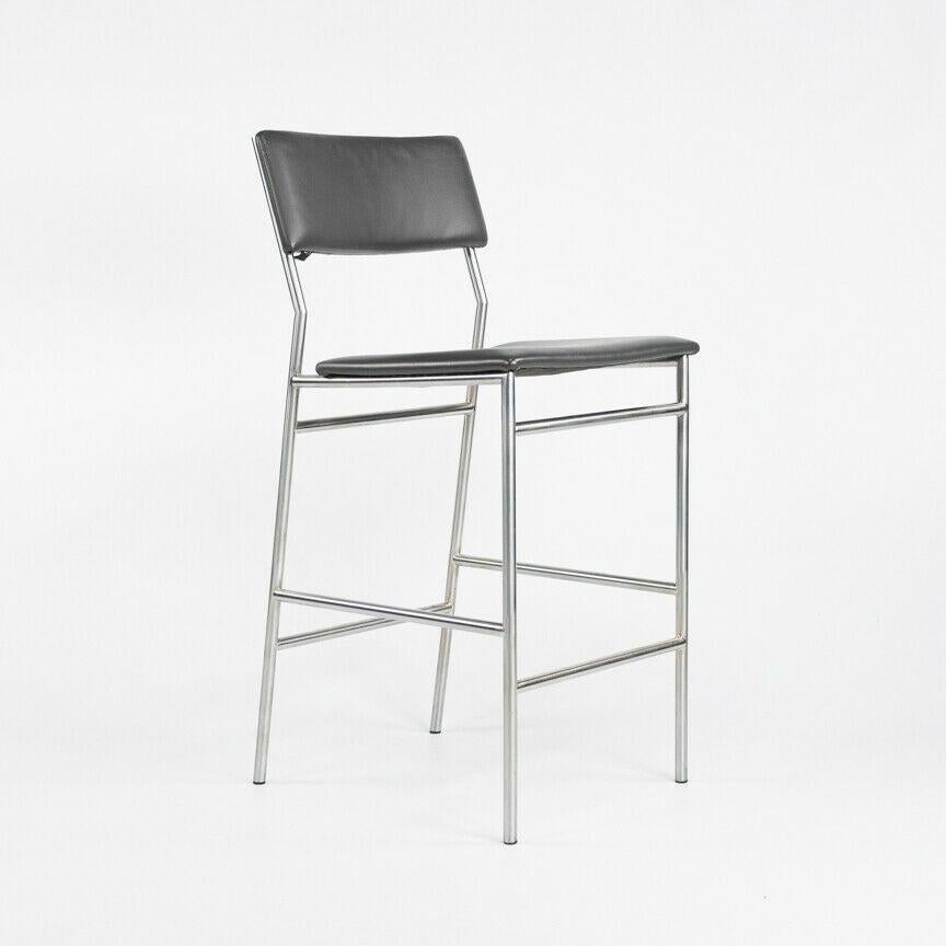 Dutch 2012 Martin Visser for Spectrum SB07 Counter Height Stool in Leather For Sale