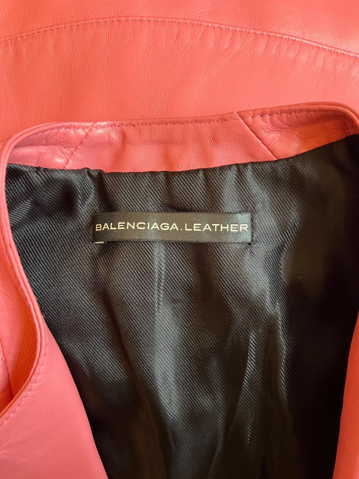2012 Nicolas Ghesquière for Balenciaga Pink Leather Motorcycle Jacket For Sale 1