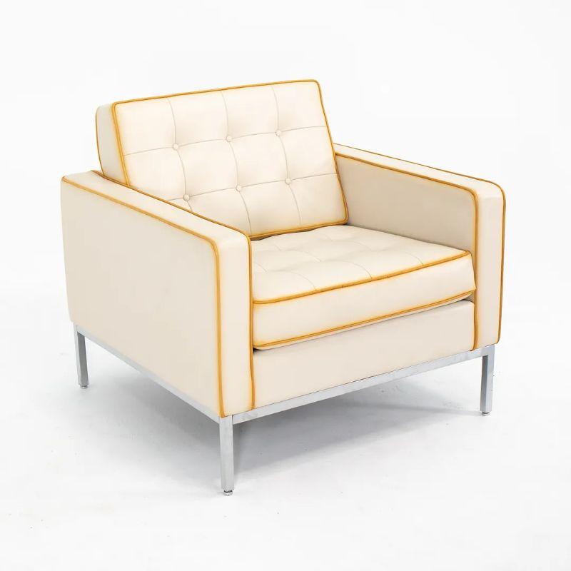 2012 Ein Paar Florence Knoll Lounge Sessel mit Lederbezug im Angebot 5