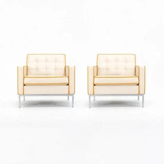 2012 Pair of Florence Knoll Lounge Chairs with Custom Leather