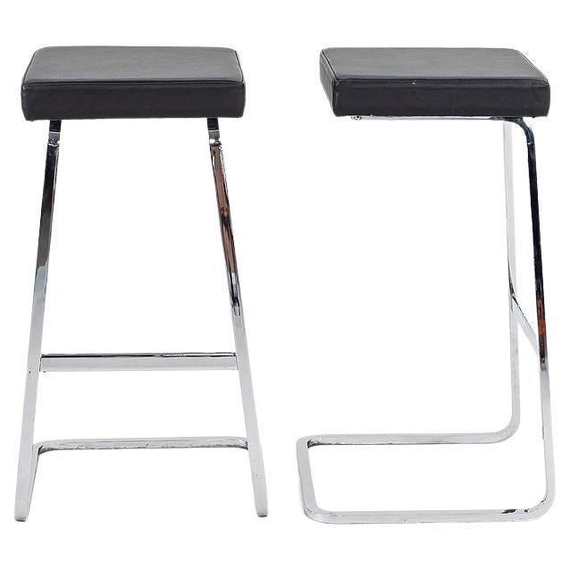 2012 Pair of Four Seasons Bar Stools by Mies van der Rohe for Knoll