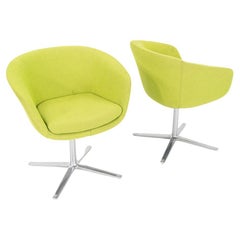 2012 Pearson Lloyd Coalesse Walter Knoll Bob Swivel Chair, Green Fabric (2x)