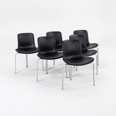 2012 Poul Kjaerholm PK8 Dining Chairs in Leather and Brushed Aluminum