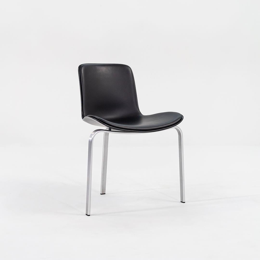 Modern 2012 Poul Kjaerholm PK8 Dining Chairs in Leather and Brushed Aluminum For Sale