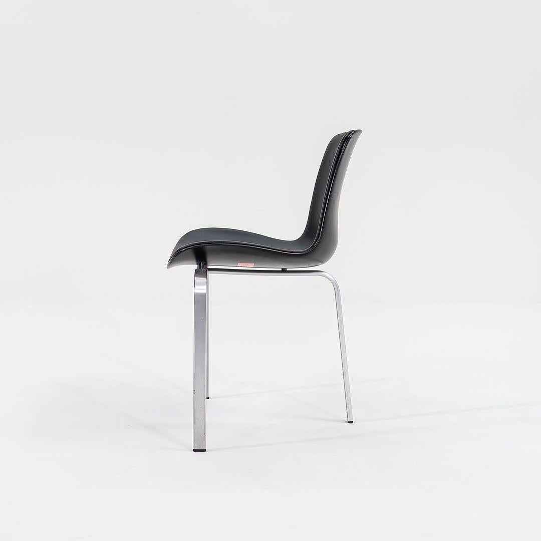 2012 Poul Kjaerholm PK8 Dining Chairs in Leather and Brushed Aluminum In Good Condition For Sale In Philadelphia, PA