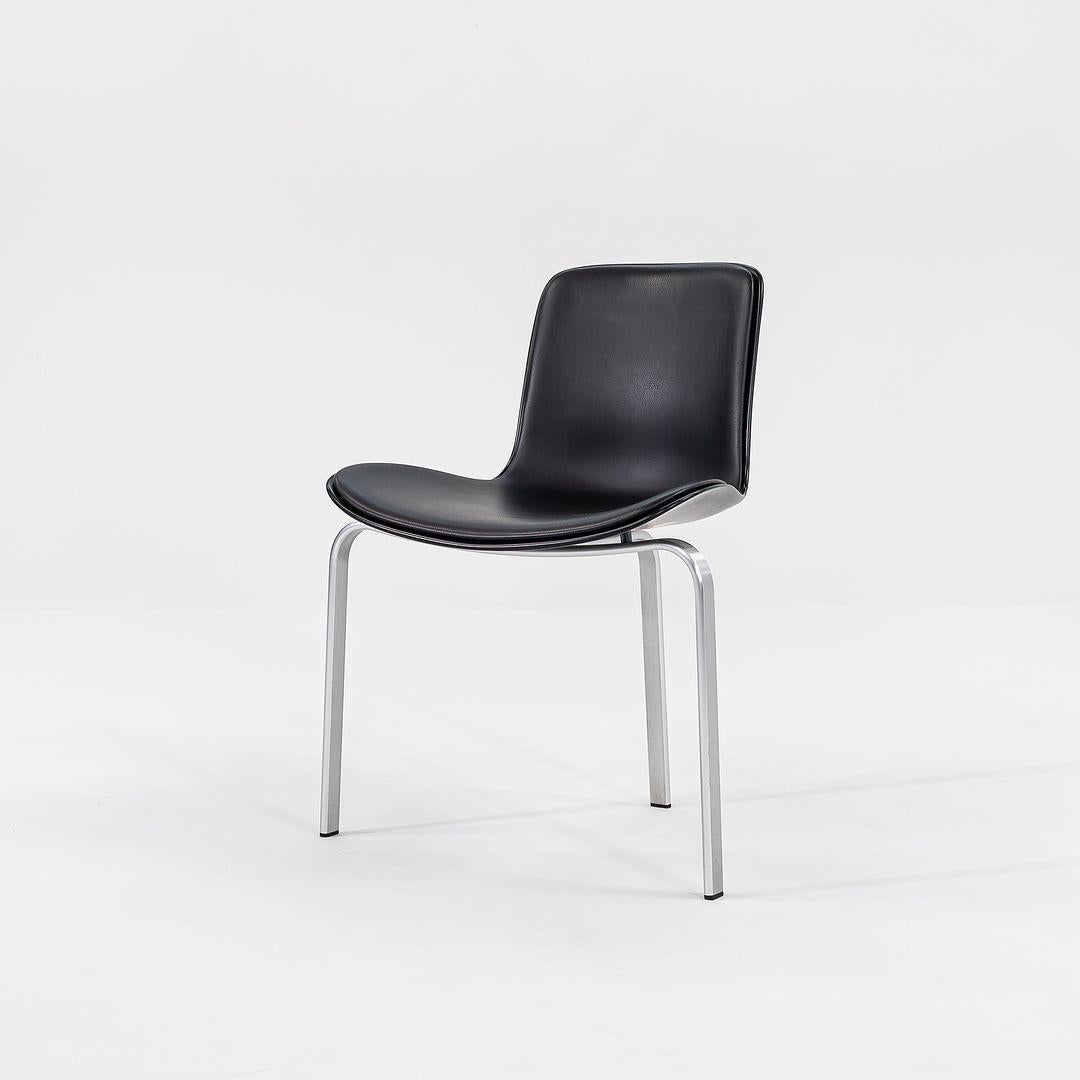 Contemporary 2012 Poul Kjaerholm PK8 Dining Chairs in Leather and Brushed Aluminum For Sale